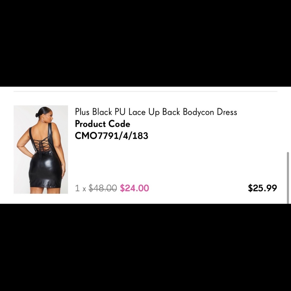 Pretty Little Thing Leather Body Con 2x